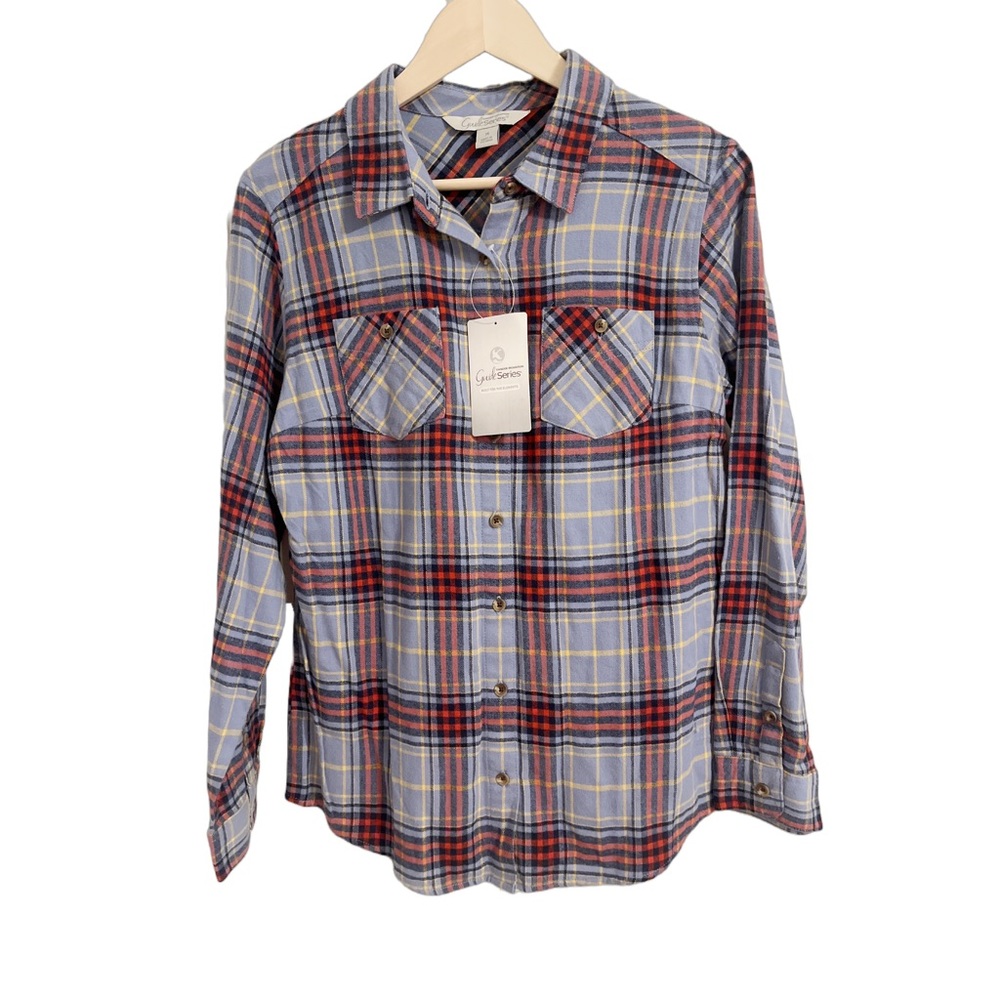 Flannel Shirt Size Medium Gander Mountain Blue Plaid